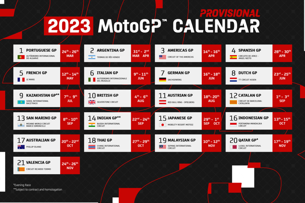 SprintingInto2023 new MotoGP time schedule revealed Motorcycle News