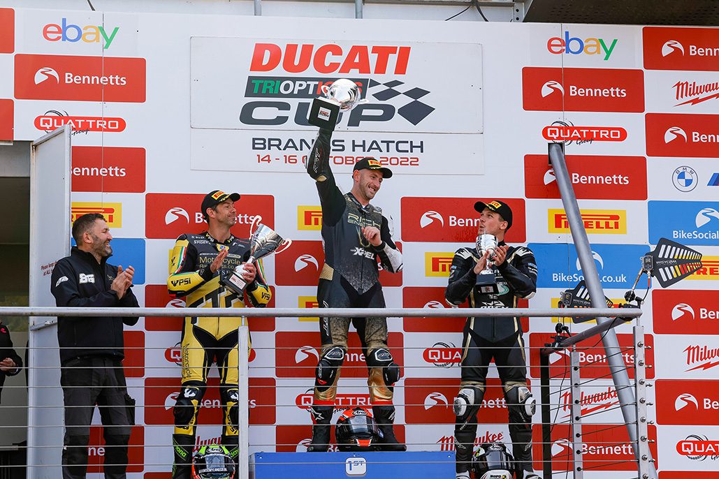 David Shoubridge wins the 2022 Ducati Performance TriOptions Cup Championship at Brands Hatch