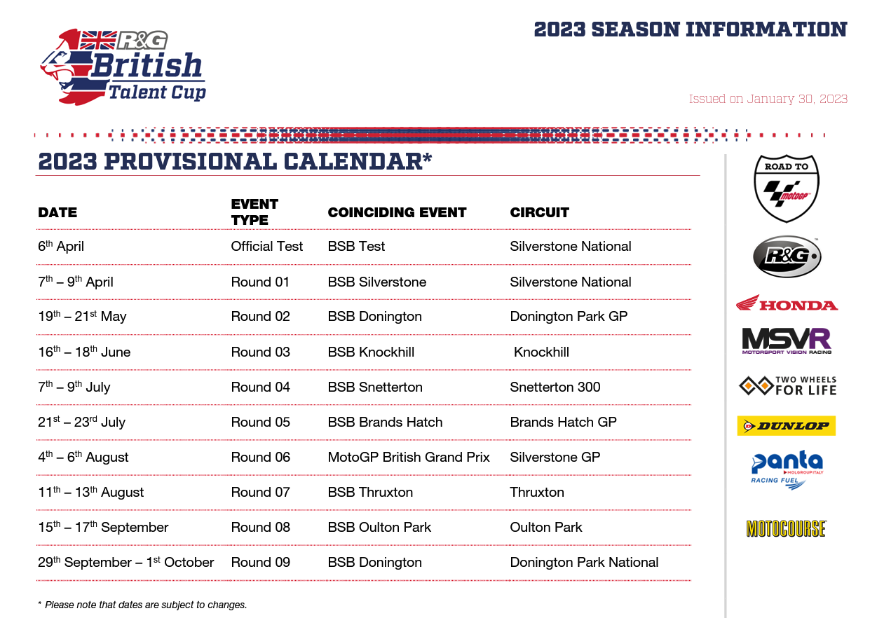 British Talent Cup Announces R&g As New Title Sponsor