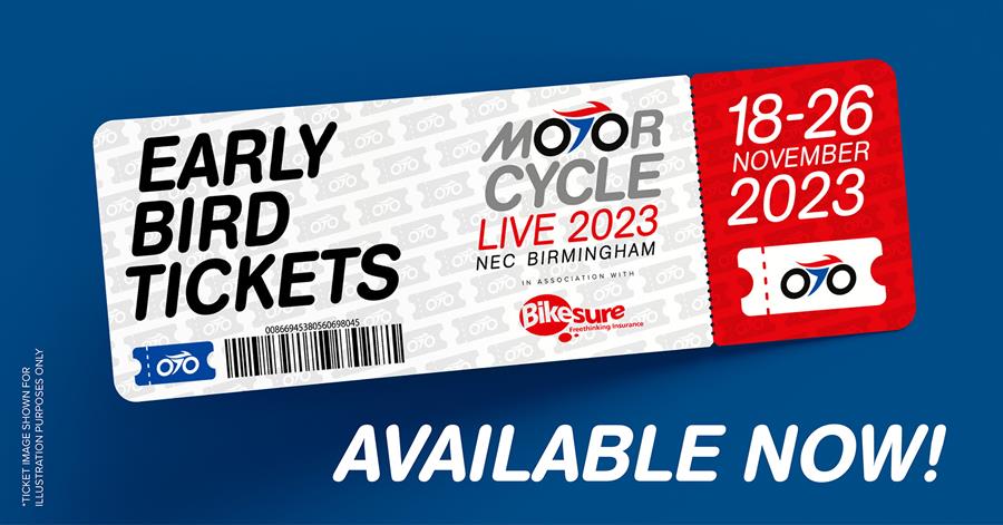 Early Bird tickets for Motorcycle Live on sale now