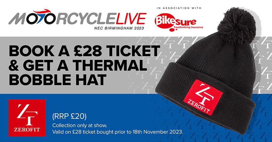 'hot' Bobble Hat Offer For Show Visitors As Motorcycle Live And Zerofit Join Forces