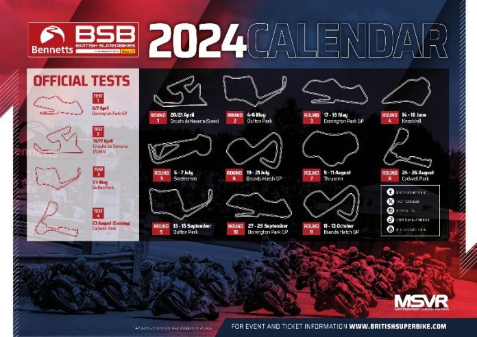 2024 Bennetts British Superbike Championship Provisional Calendar Announced