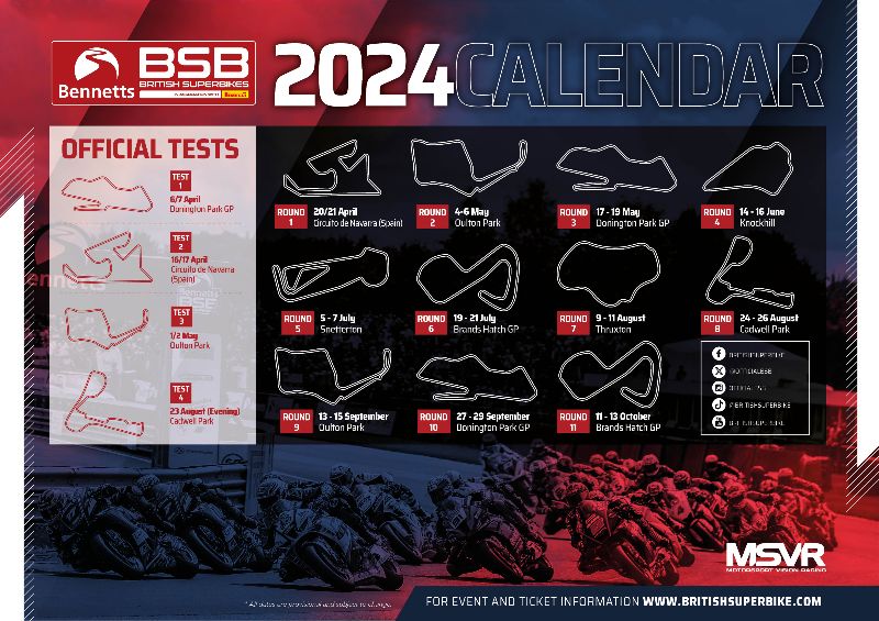 2024 Bennetts British Superbike Championship provisional calendar announced thumbnail