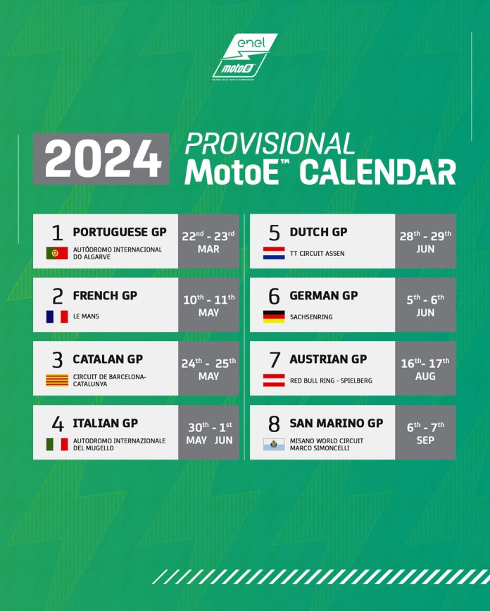 Provisional 2024 FIM Enel MotoE™ World Championship calendar