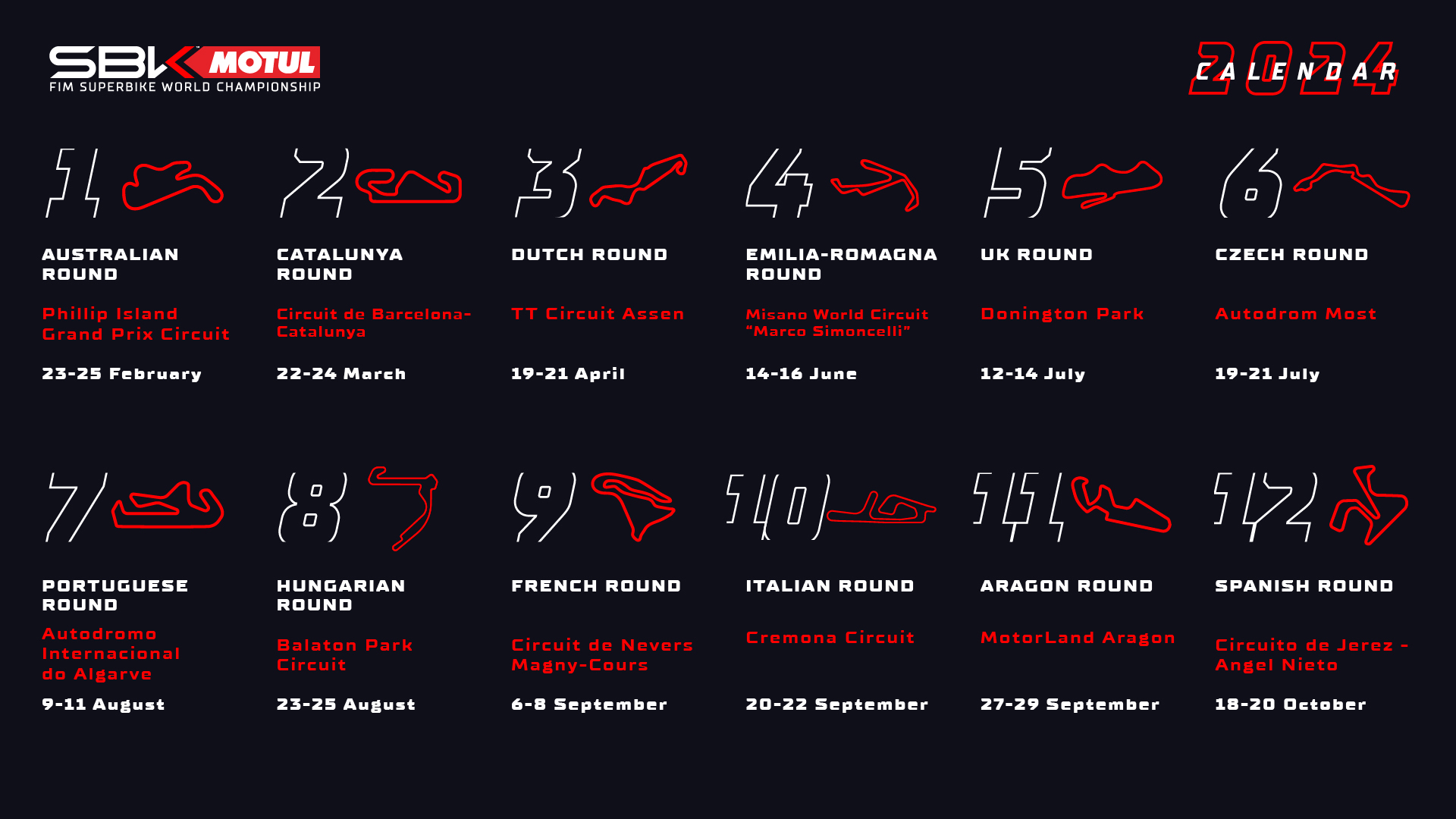 2024 Worldsbk Updated Calendar