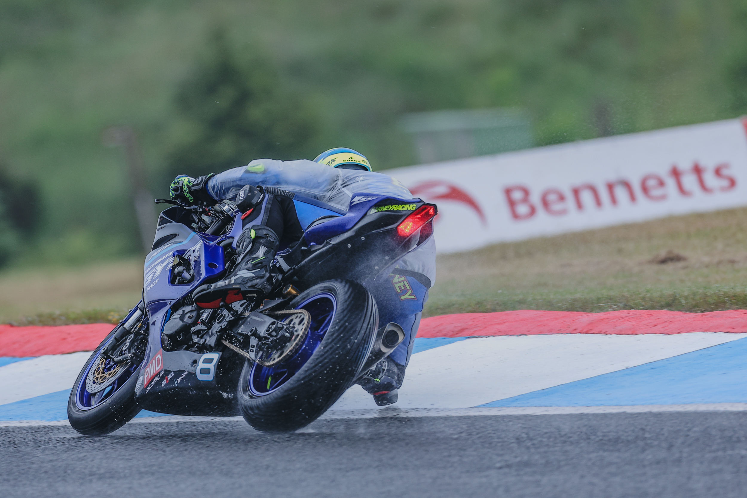 Wet And Wild: Riders Brave Tricky Conditions In Free Practice Sessions At Knockhill Racing Circuit For Round 4 Of The 2024 Bennetts British Superbike Championship