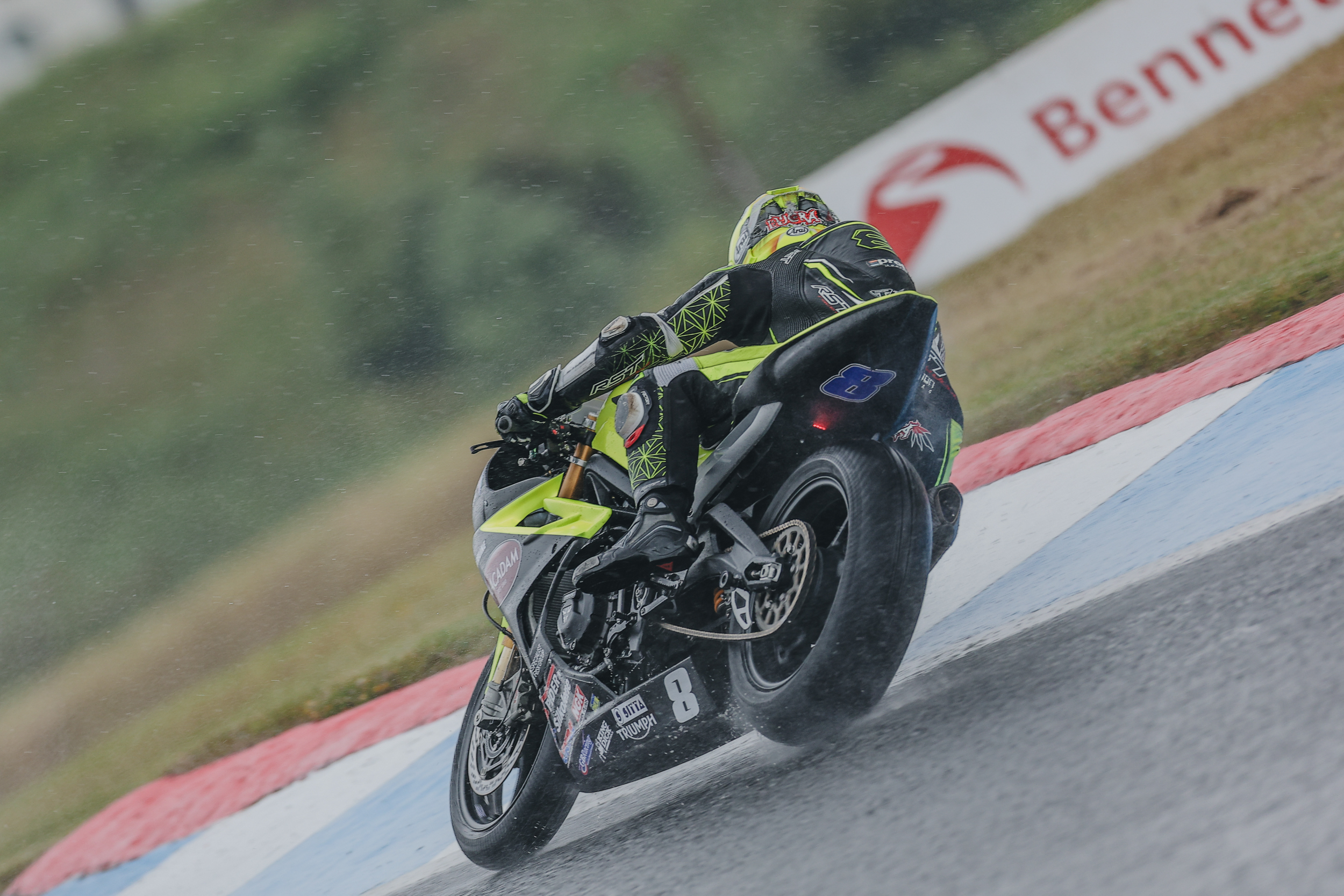 Wet And Wild: Riders Brave Tricky Conditions In Free Practice Sessions At Knockhill Racing Circuit For Round 4 Of The 2024 Bennetts British Superbike Championship