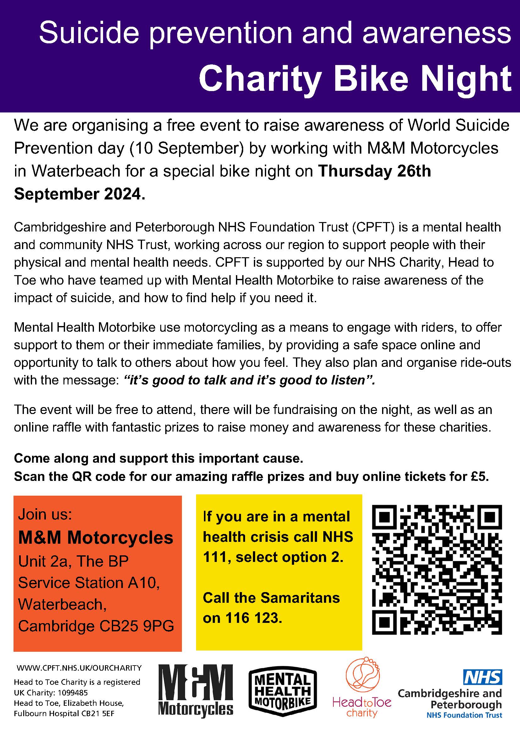 Suicide Prevention Evening With M&m Motorcycles