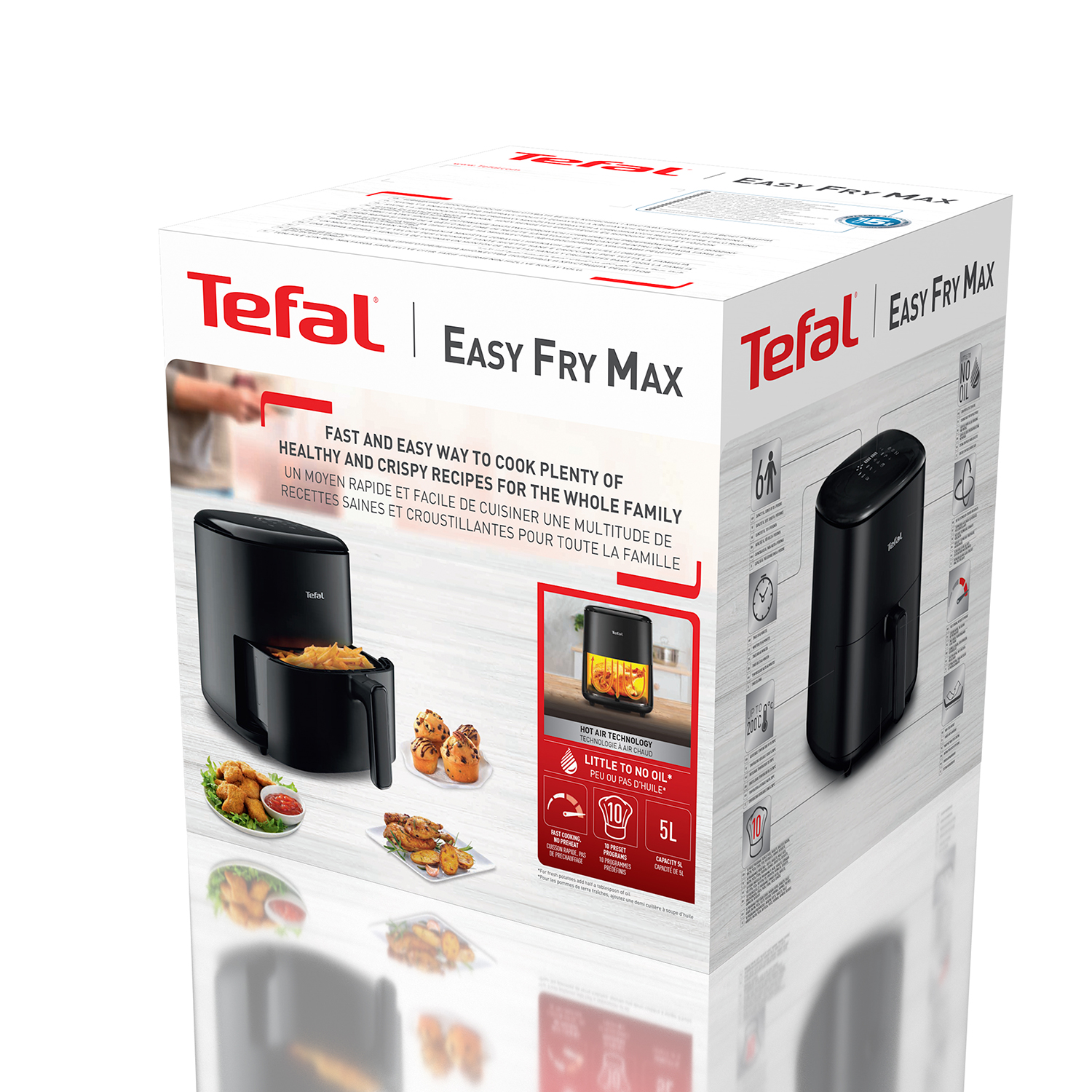 Tefal Easy Fry Max - Hot Air Fryer - 5L Capacity - 10 Preset Programs - Digital + Free Gift Moulinex Multi Moulinette Chopper, 500 Watt, 500 ML Chopper Tefal Easy Fry Max - Hot Air Fryer - 5L Capacity - 10 Preset Programs - Digital + Free Gift Moulinex Multi Moulinette Chopper, 500 Watt, 500 ML Chopper