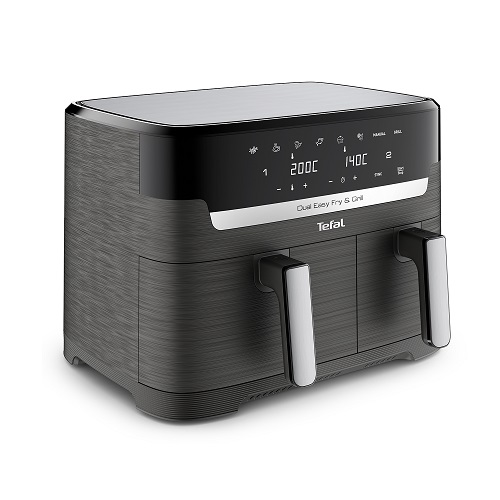 Tefal Dual Easy Fry & Grill 8.3L, Oil Less Fryer, 2700 W, Drawer 5.2L , Drawer 3.1L, 8 programs, Auto Off - EY905B10
