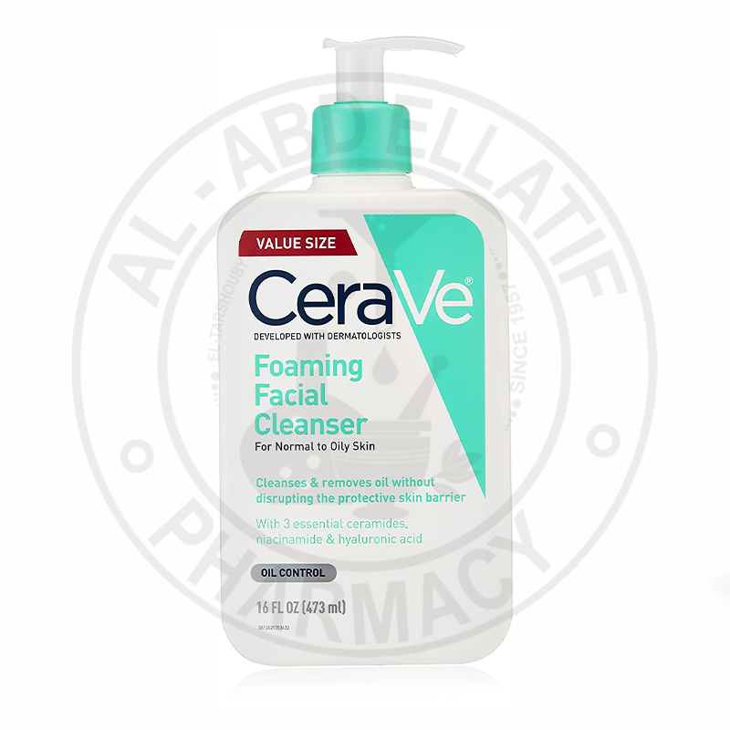 Cerave Foaming Face Wash, Facial Cleanser For Normal To Oily Skin