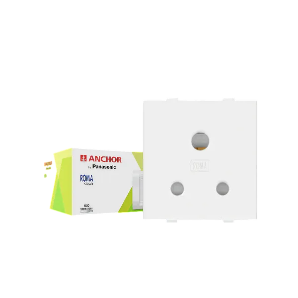 Anchor Roma Classic Three Pin Socket White