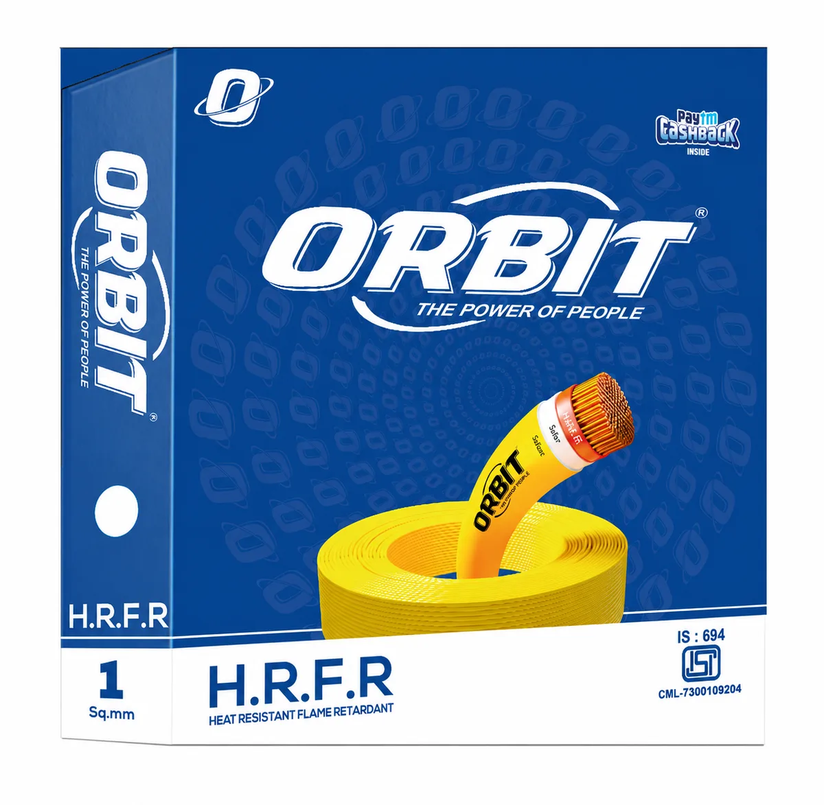 Orbit 1 Sq mm Heat & Fire (HRFR) Pvc Insulated Wire 90 Mtr Coil