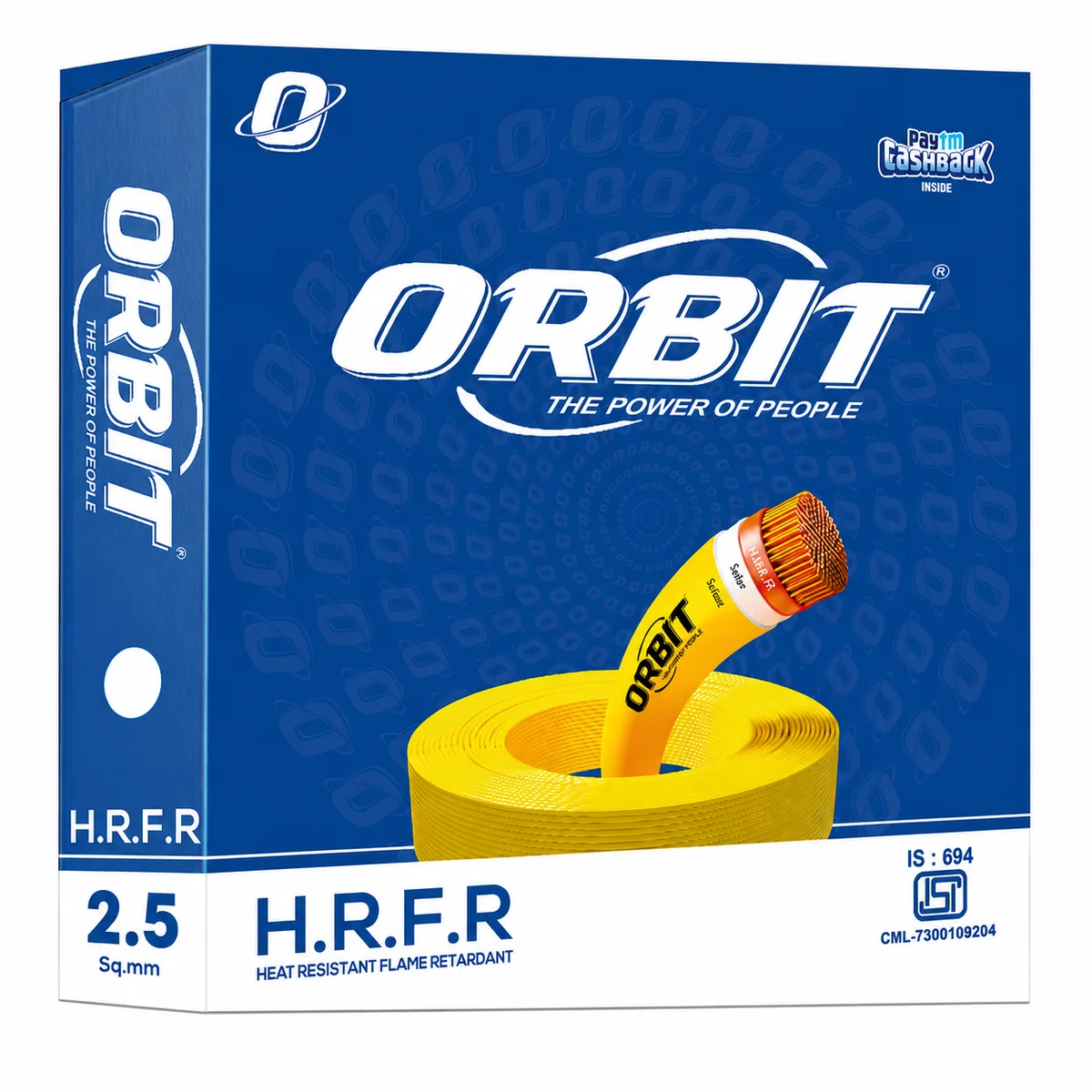 Orbit 2.5 Sq mm Heat & Fire (HRFR) Pvc Insulated Wire 90 Mtr Coil