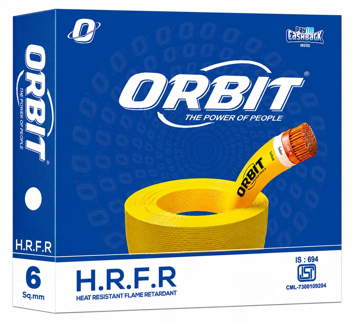 Orbit 6 Sq mm Heat & Fire (HRFR) Pvc Insulated Wire 90 Mtr Coil