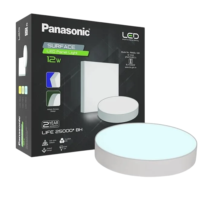 Panasonic Round Rimless Surface Led Light For Ceiling 12W - 3000K Warm White Colour