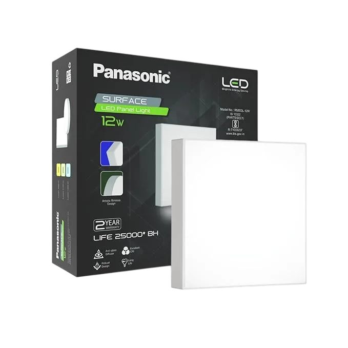 Panasonic Square Rimless Surface Led Light For Ceiling 12W