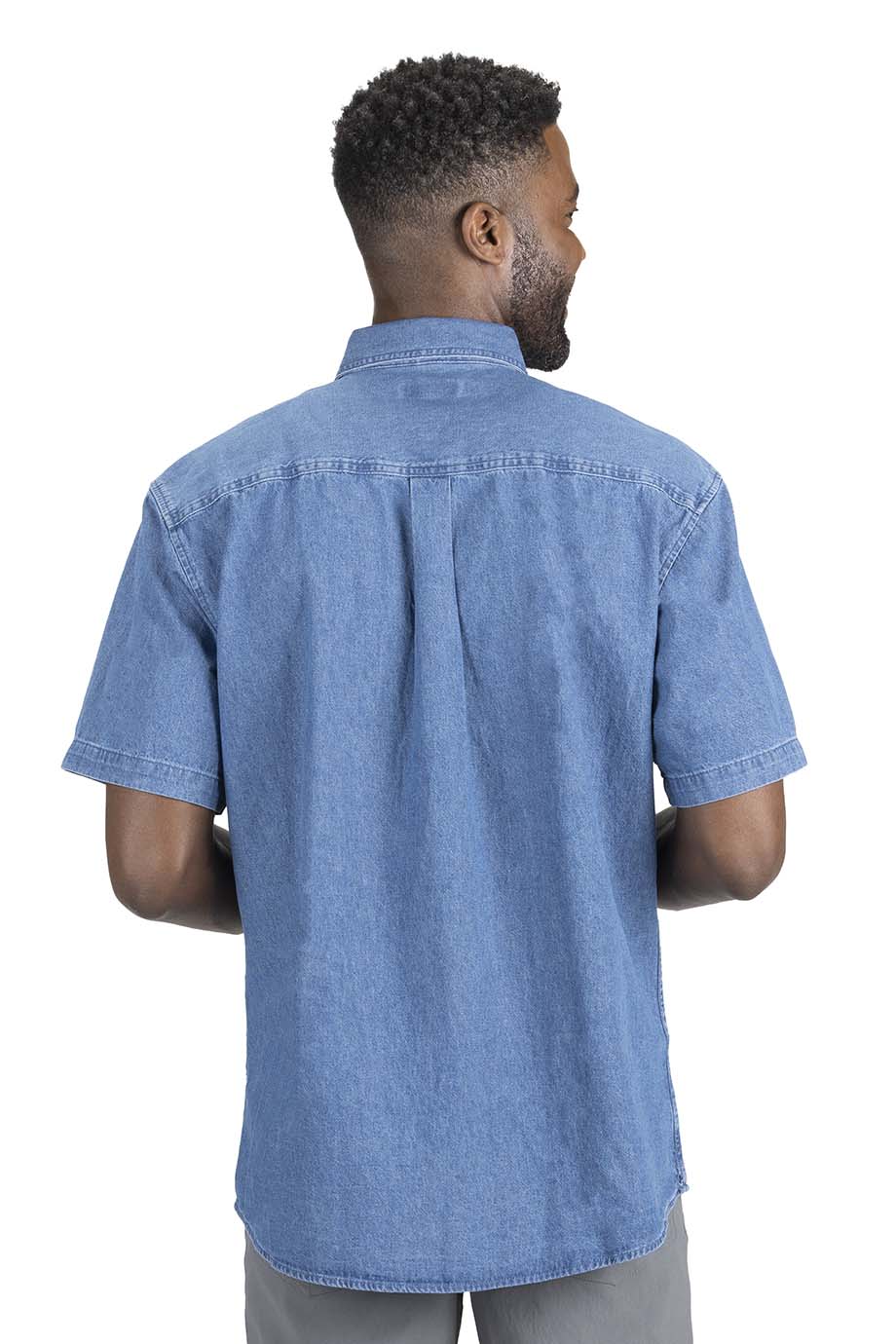 EDWARDS DENIM SHORT SLEEVE MENS SHIRT - Back View