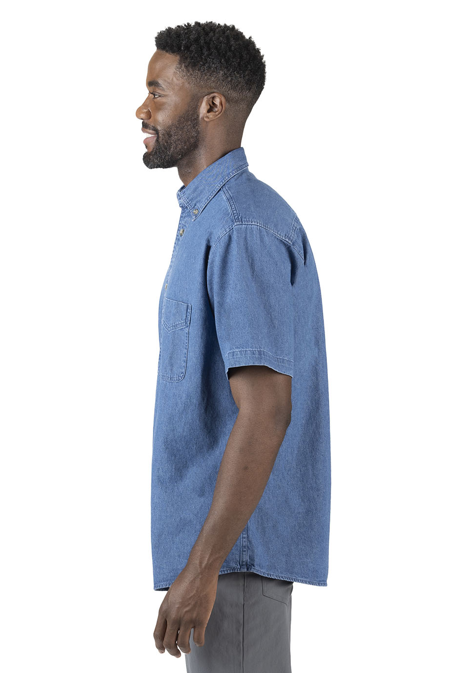EDWARDS DENIM SHORT SLEEVE MENS SHIRT - Left View