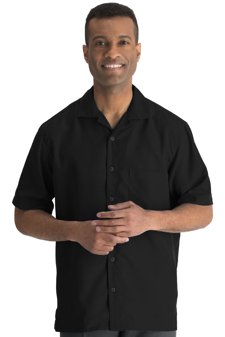 EDWARDS JACQUARD BATISTE CAMP SHIRT - On Model