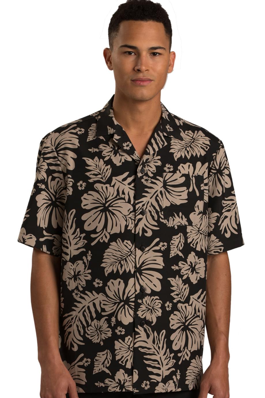 EDWARDS HIBISCUS 2-COLOR CAMP SHIRT - On Model