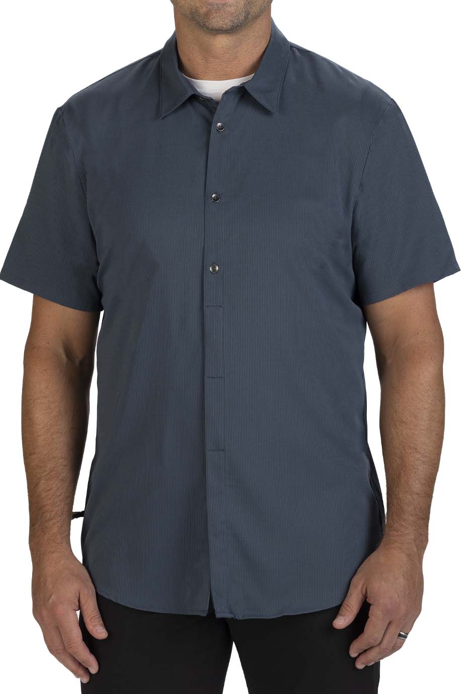 EDWARDS BENGAL STRIPE UNISEX CAMP SHIRT - On Model