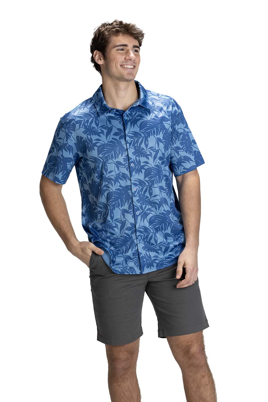 EDWARDS MINI PIQUE UNISEX CAMP SHIRT - On Model