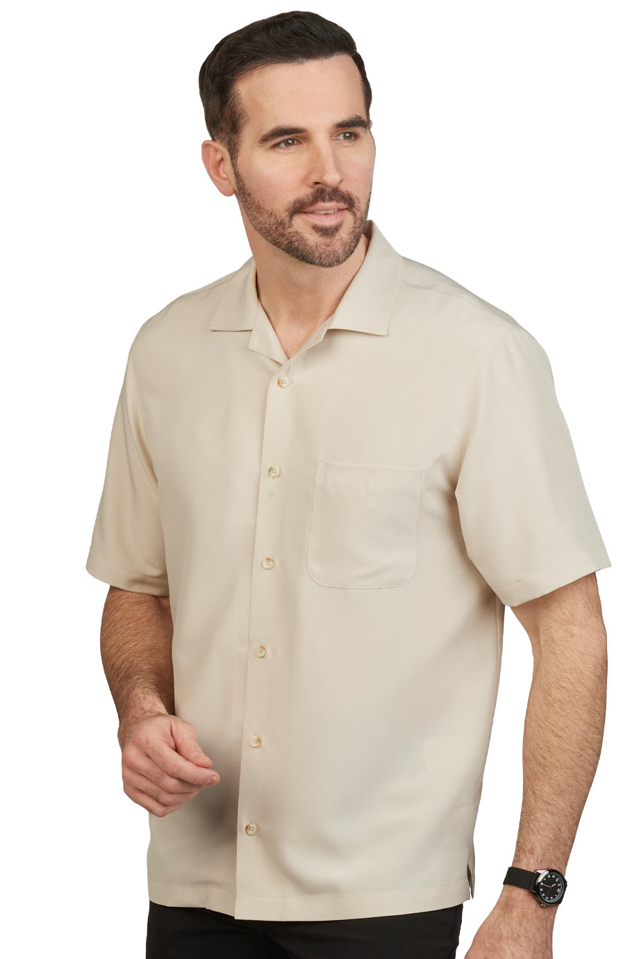 EDWARDS CAMP COLLAR UNISEX SHIRT - On Model