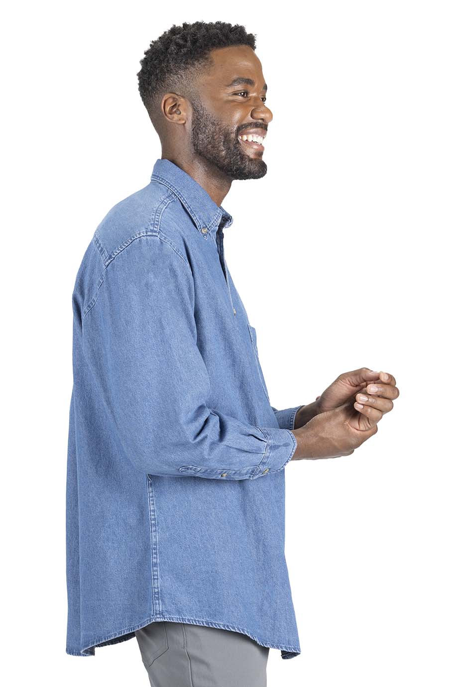 EDWARDS DENIM LONG SLEEVE MENS SHIRT - Right View