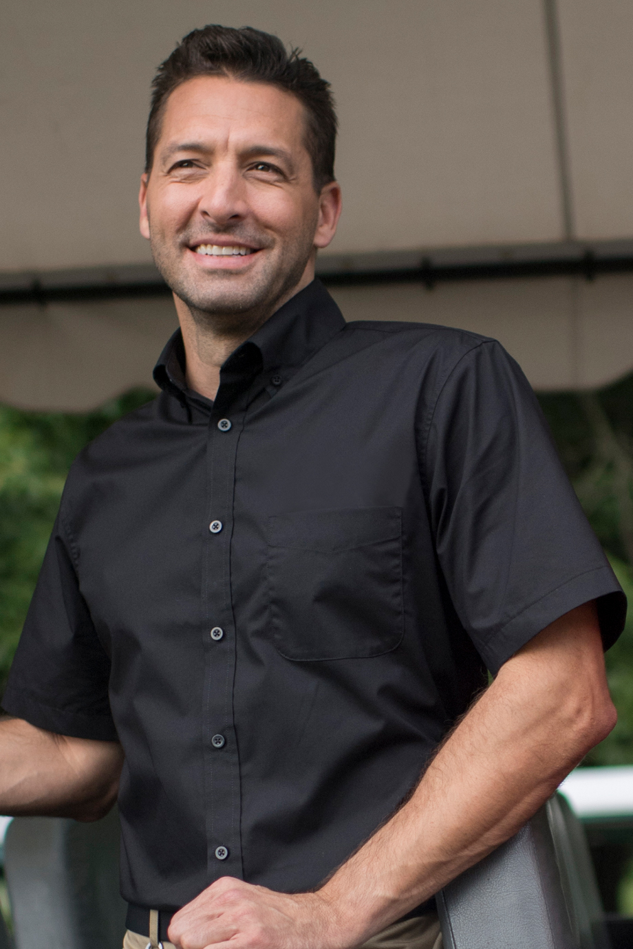 EDWARDS COMFORT STRETCH SHORT SLEEVE MENS SHIRT - On Model