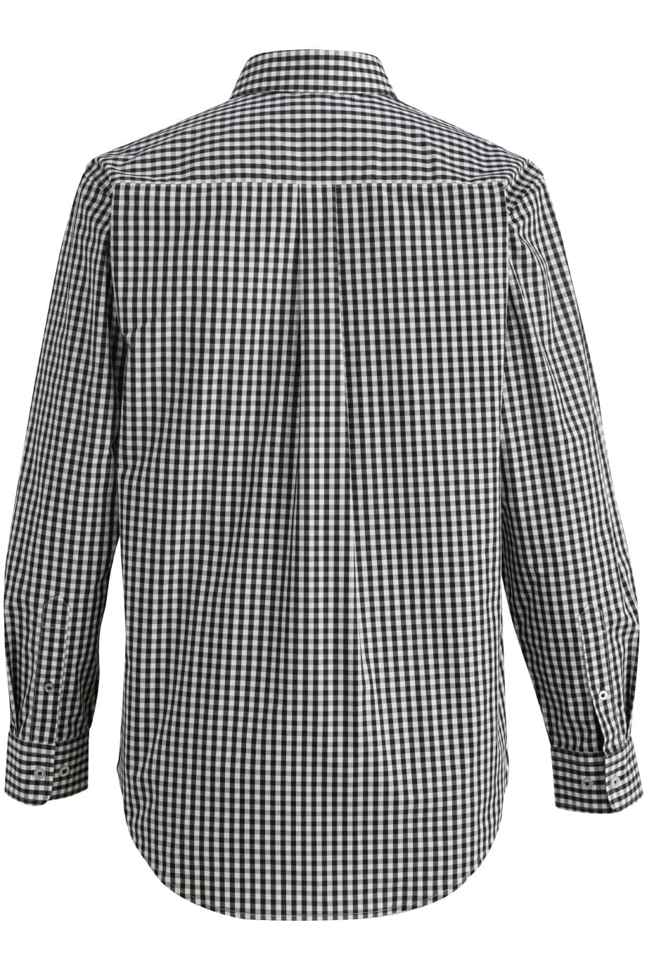 EDWARDS COMFORT STRETCH LONG SLEEVE MENS SHIRT Gingham Black - Back View