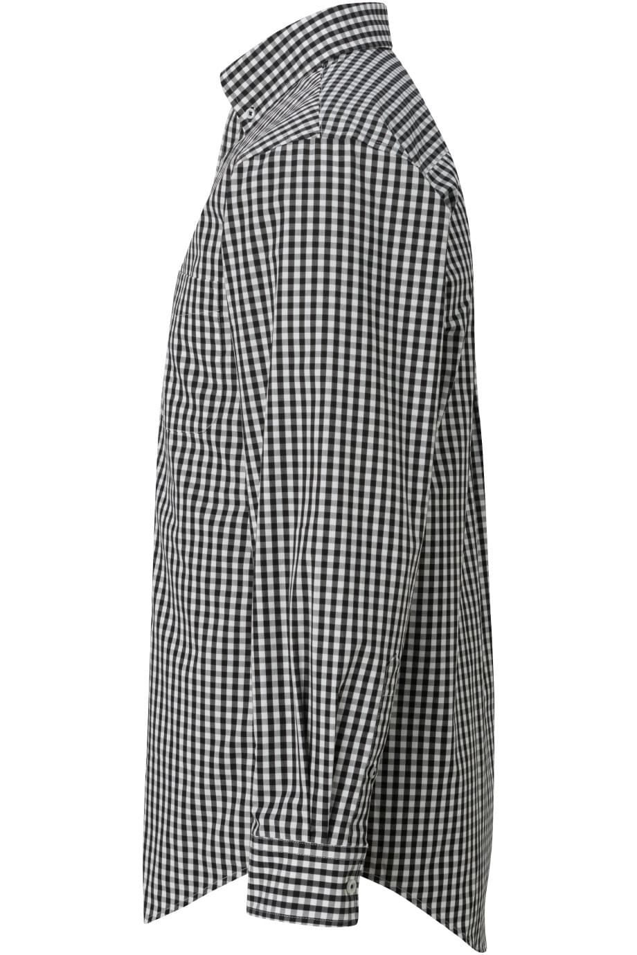 EDWARDS COMFORT STRETCH LONG SLEEVE MENS SHIRT Gingham Black - Left View