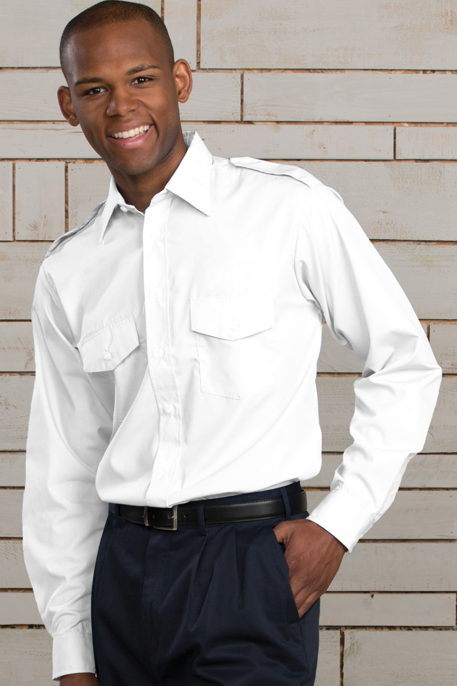 EDWARDS MENS NAVIGATOR SHIRT - LONG SLEEVE - On Model