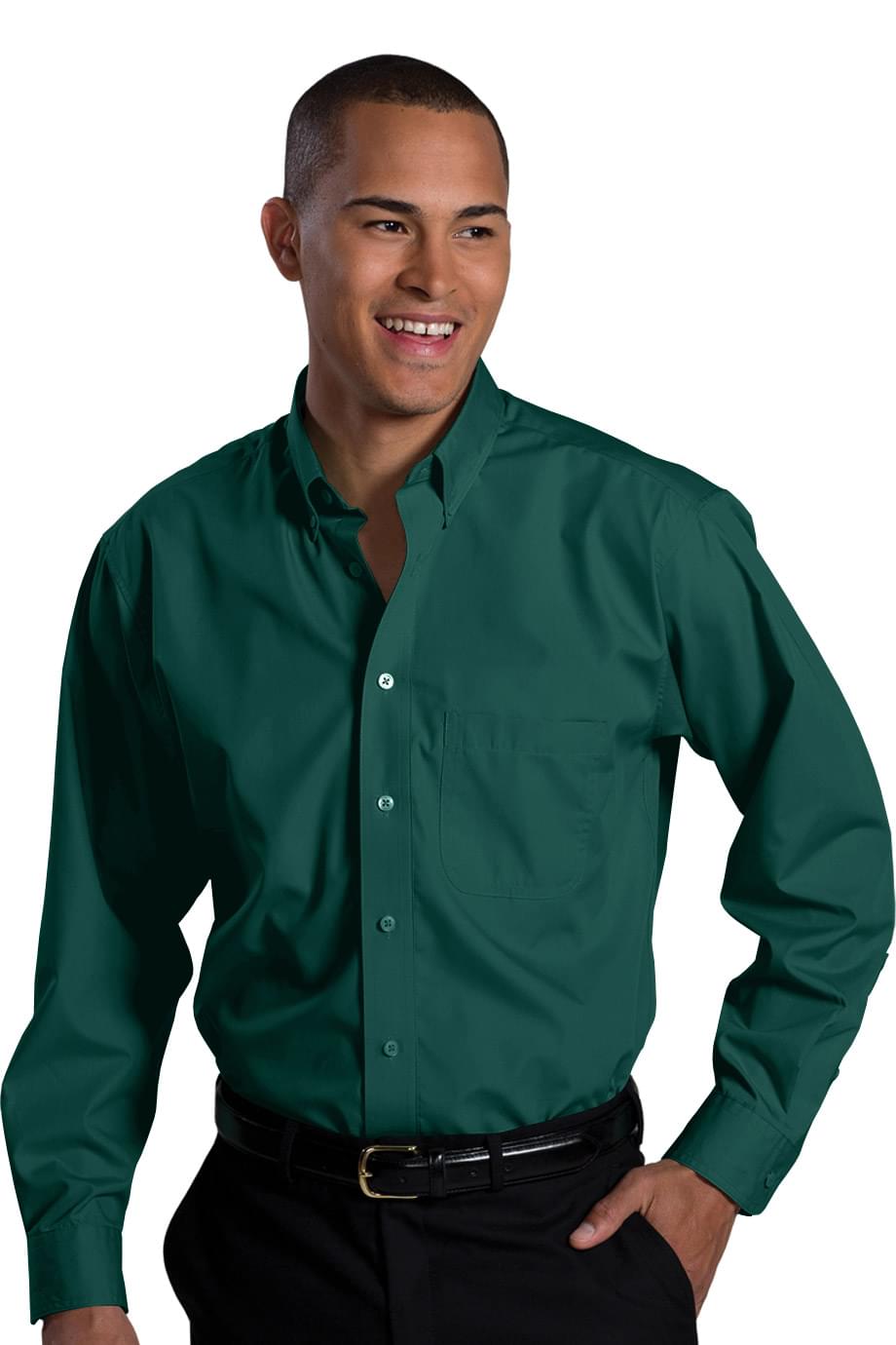 EDWARDS LIGHTWEIGHT POPLIN LONG SLEEVE MENS SHIRT - On Model