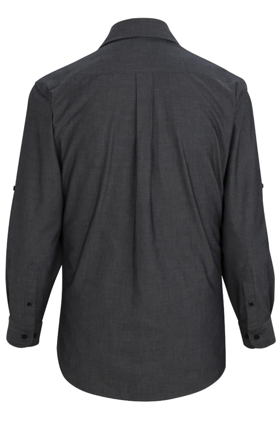 EDWARDS MENS CHAMBRAY ROLL UP SLEEVE SHIRT - Back View