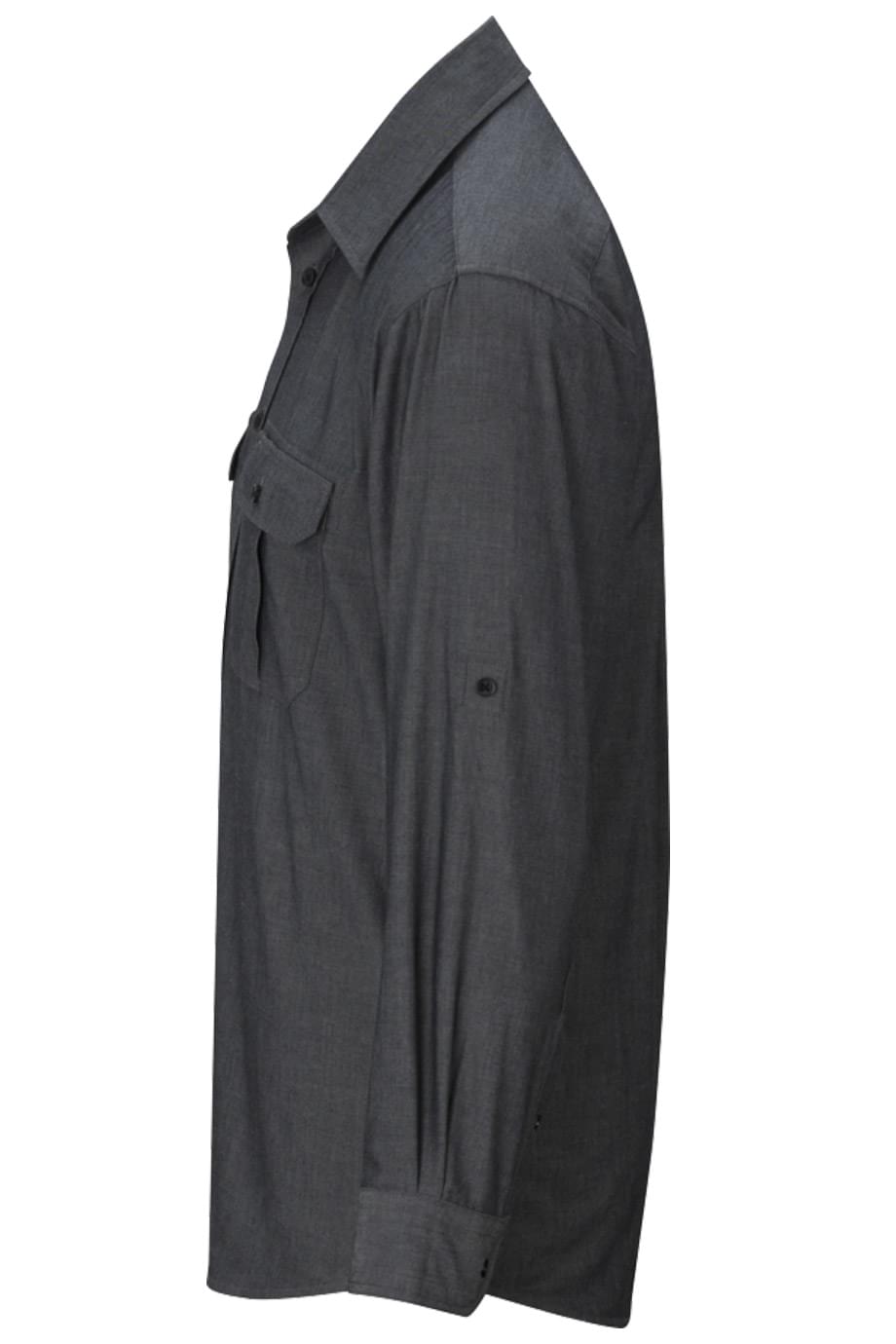 EDWARDS MENS CHAMBRAY ROLL UP SLEEVE SHIRT - Left View