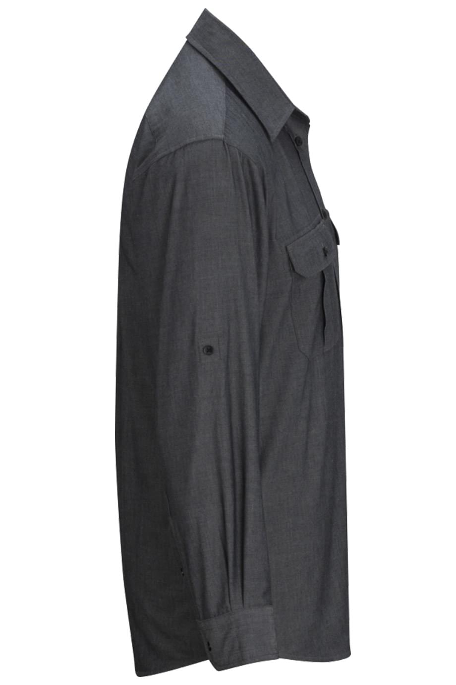 EDWARDS MENS CHAMBRAY ROLL UP SLEEVE SHIRT - Right View