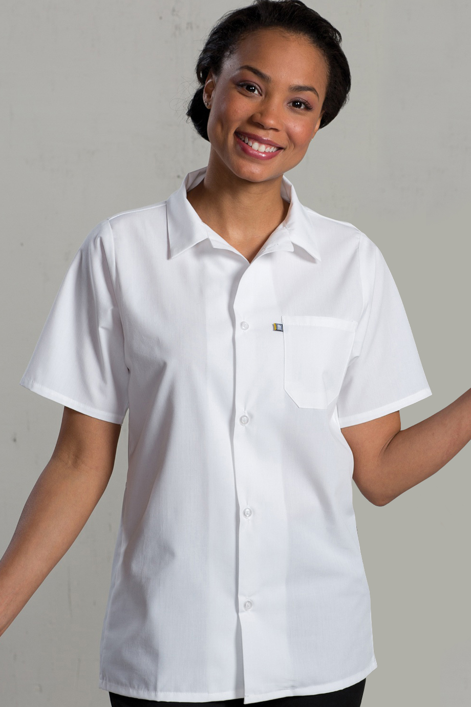 EDWARDS BUTTON FRONT SHIRT WITH MESH BACK - On Model