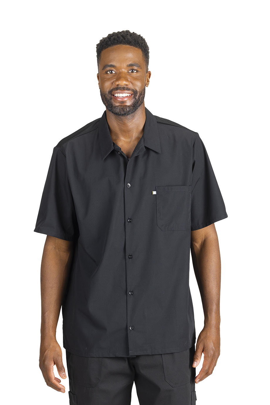 EDWARDS BUTTON FRONT SHIRT WITH MESH BACK - On Model