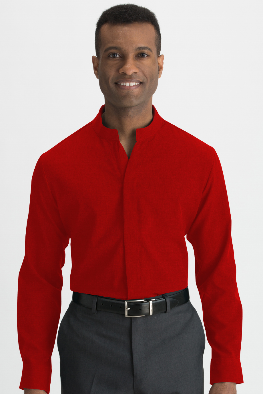 EDWARDS MENS STAND-UP COLLAR SHIRT - On Model