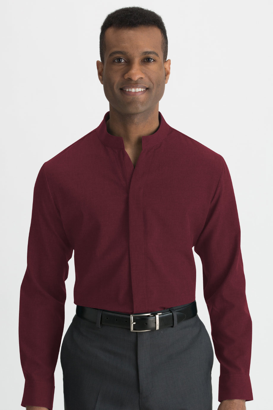 EDWARDS MENS STAND-UP COLLAR SHIRT - On Model