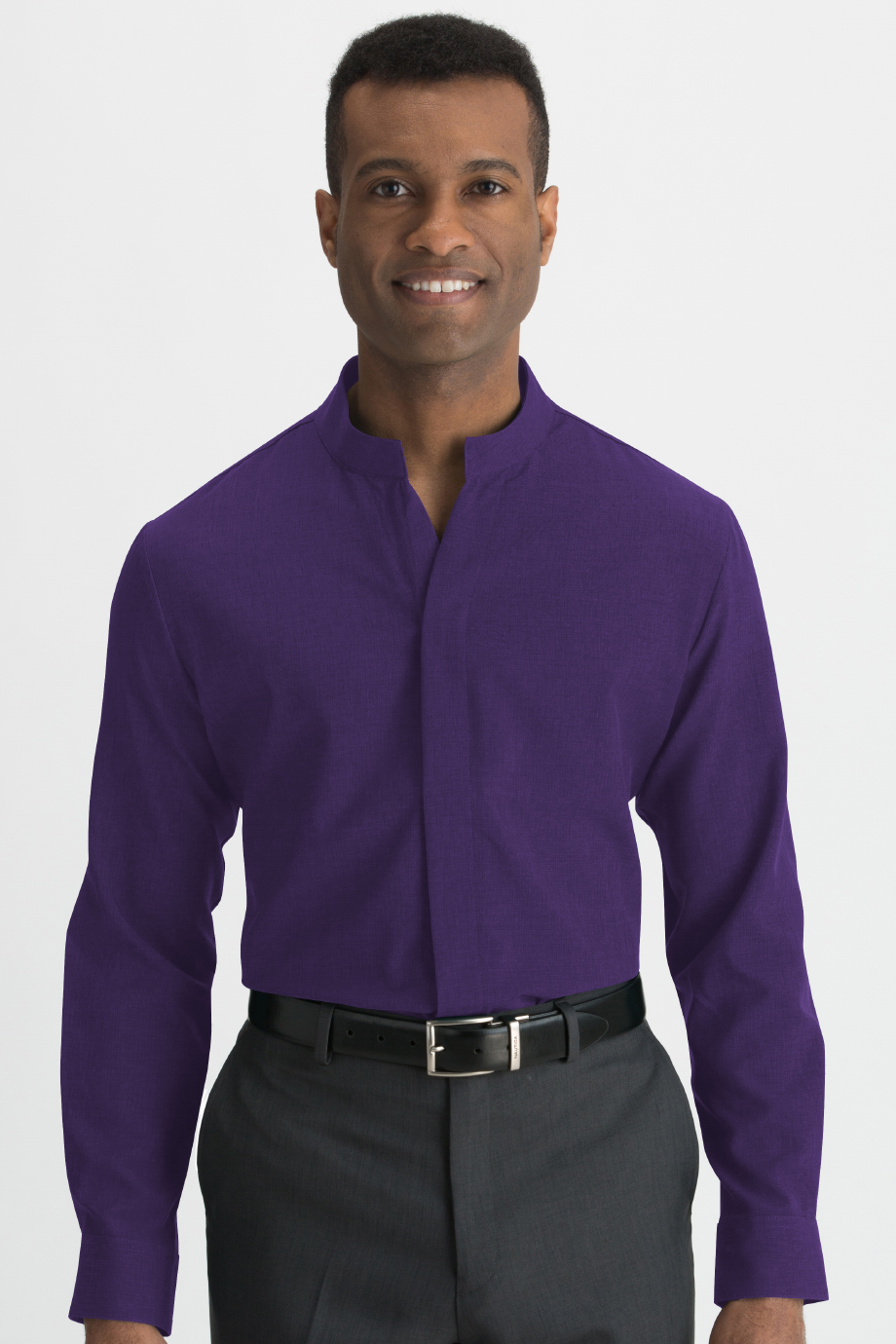 EDWARDS MENS STAND-UP COLLAR SHIRT - On Model