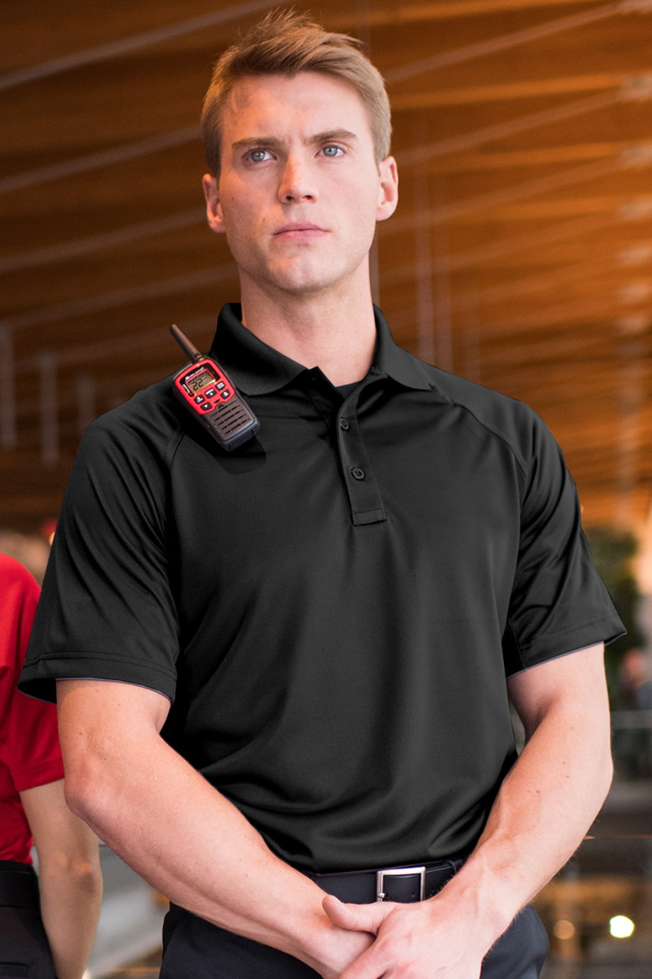 EDWARDS MENS TACTICAL SNAG-PROOF SHORT SLEEVE POLO - On Model