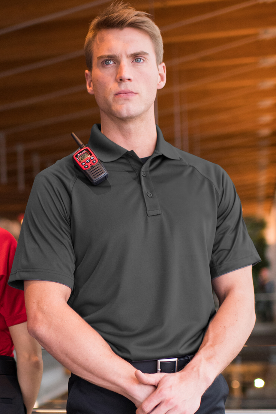 EDWARDS MENS TACTICAL SNAG-PROOF SHORT SLEEVE POLO - On Model