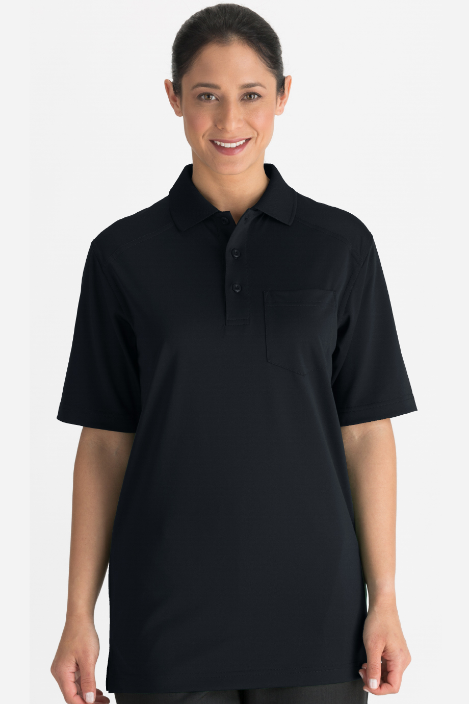 EDWARDS ULTIMATE+ UNISEX SHORT SLEEVE POLO - On Model