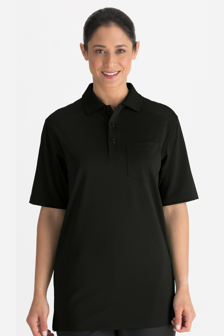 EDWARDS ULTIMATE+ UNISEX SHORT SLEEVE POLO - On Model