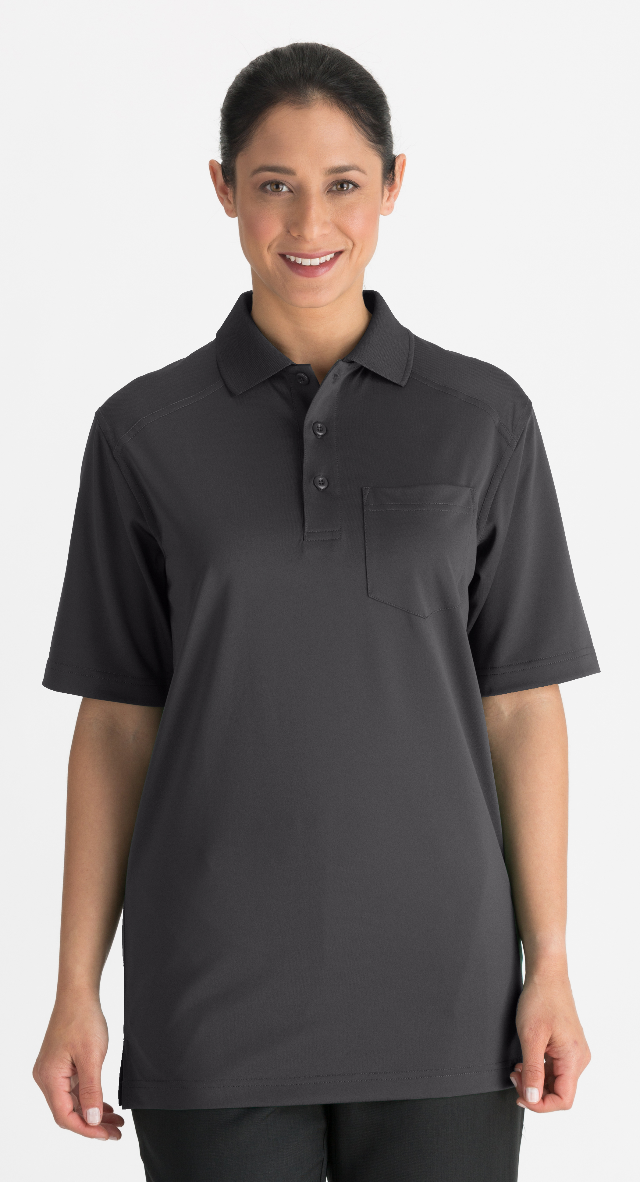 EDWARDS ULTIMATE+ UNISEX SHORT SLEEVE POLO - On Model