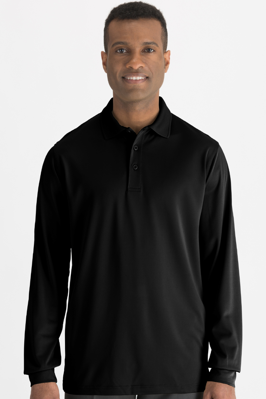 EDWARDS ULTIMATE+ UNISEX LONG SLEEVE POLO - On Model