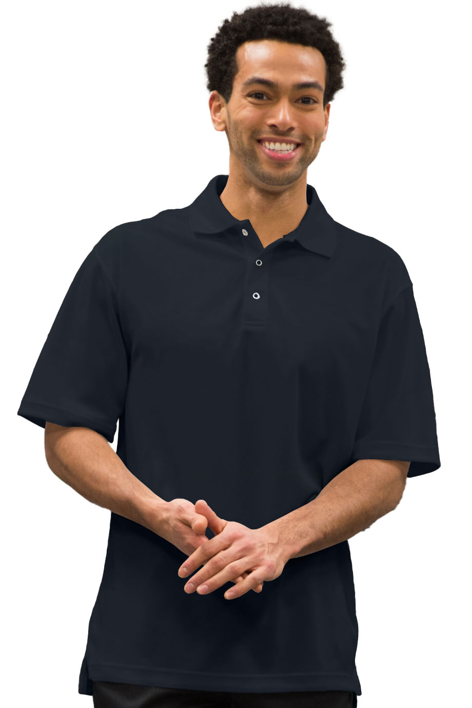 EDWARDS HI PERFORMANCE MESH UNISEX FOOD SERVICE POLO - On Model