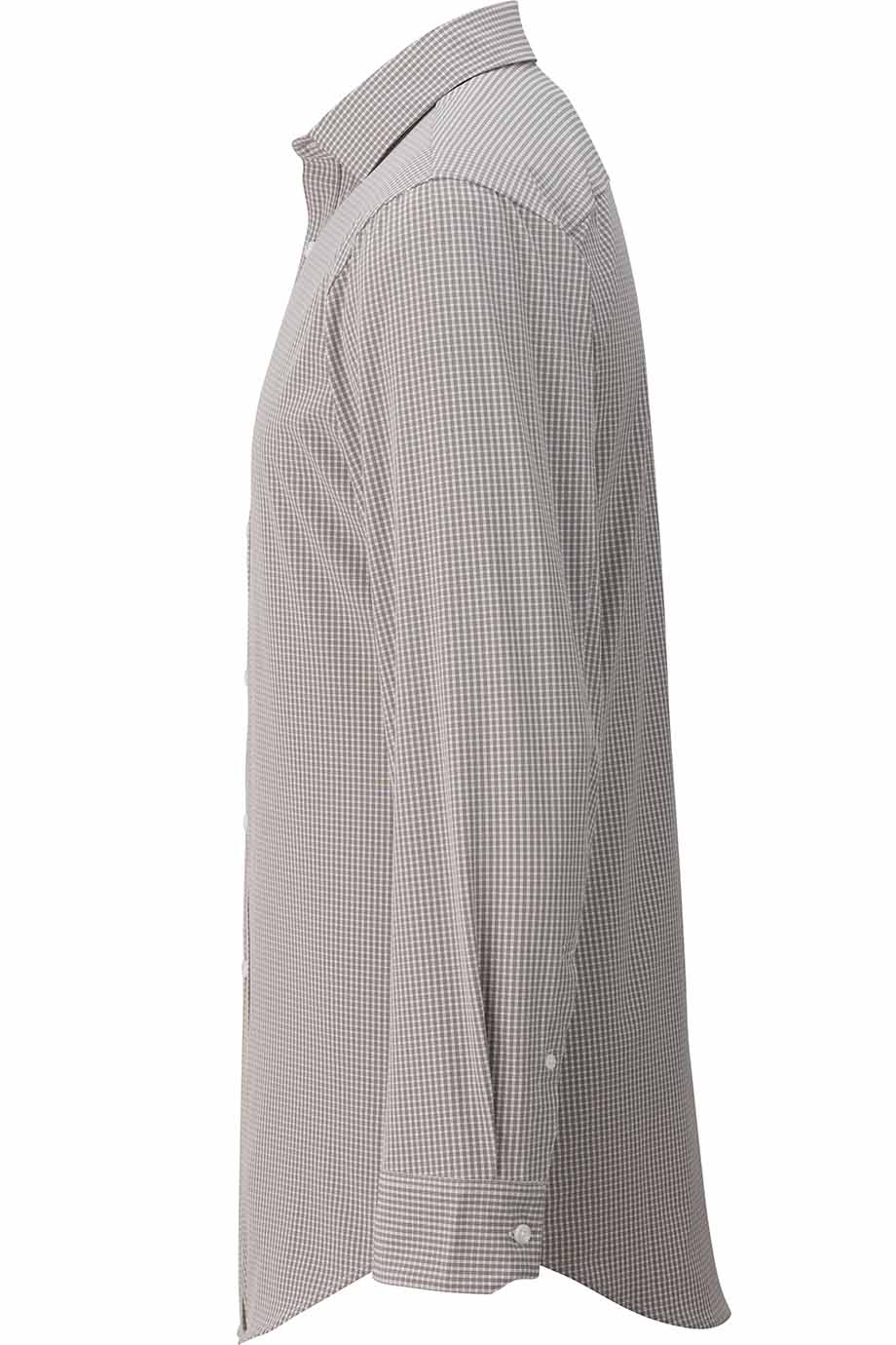 EDWARDS POINT GREY MENS DRESS SHIRT BLACK MICROCHECK - Left View
